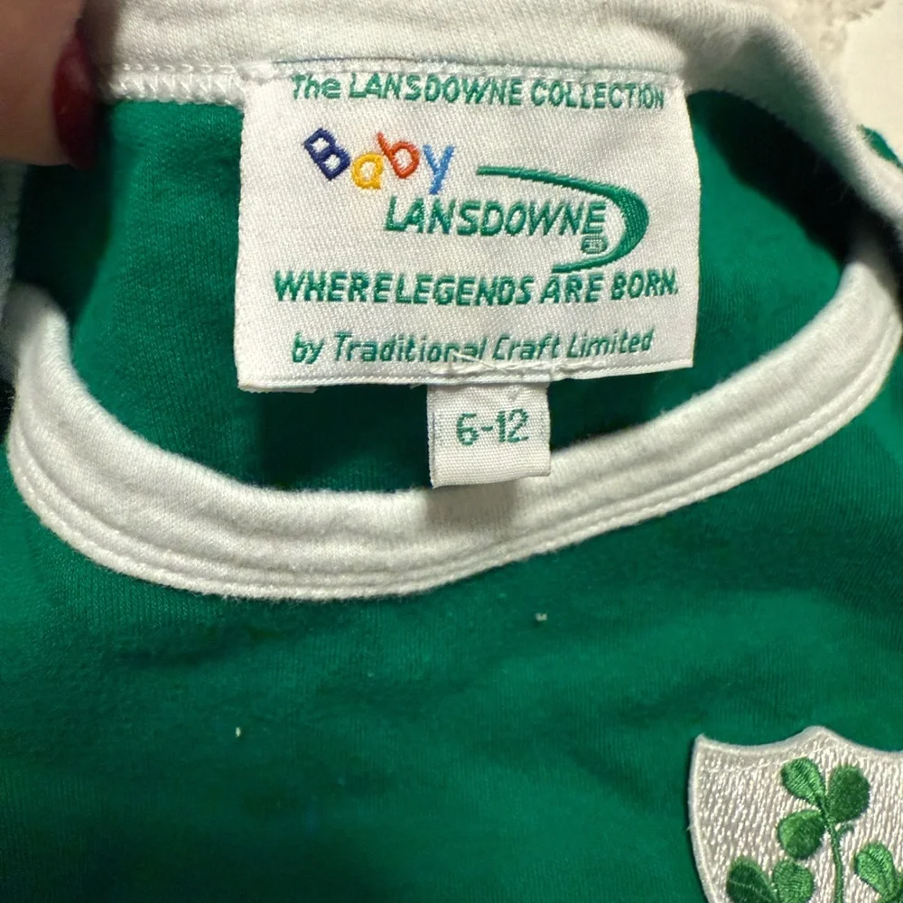 Green Baby Bodysuit with Ireland Crest Size 6 - 12 month